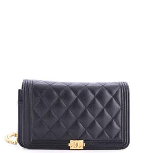 Chanel Boy Wallet on Chain Quilted Caviar